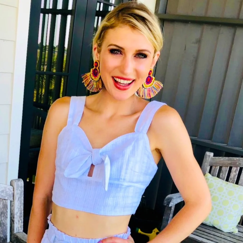 NEIMAN MARCUS Hand Beaded Fringe Statement Earrings - Picture 5 of 15